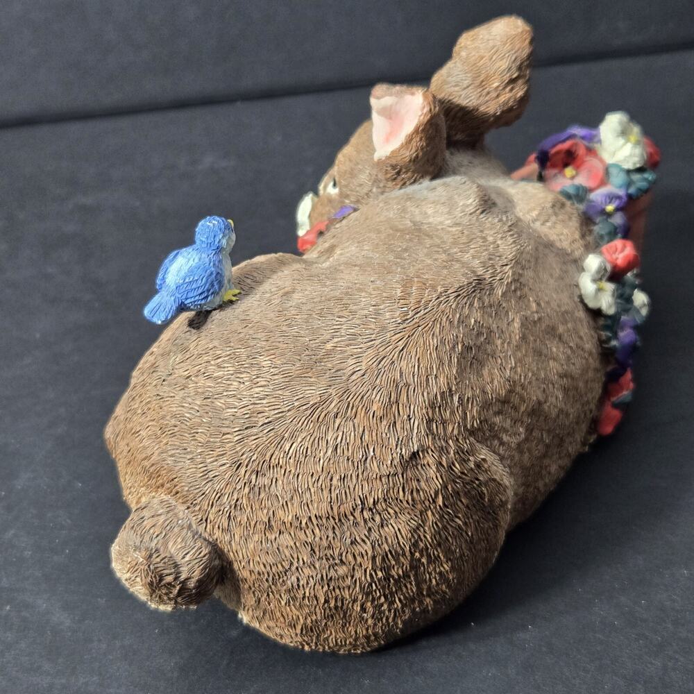 Music Box Shelf Sitter Bunny, “Oh What A Beautiful Morning”, Resin~Easter Rabbit - Picture 8 of 11